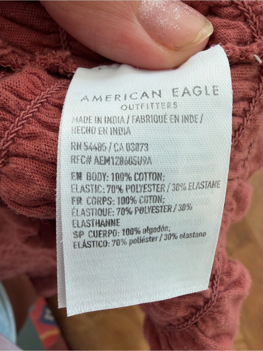 American Eagle Outfitters Smocked Racerback Crop Top in Dark Rose Size Large - Picture 7 of 7